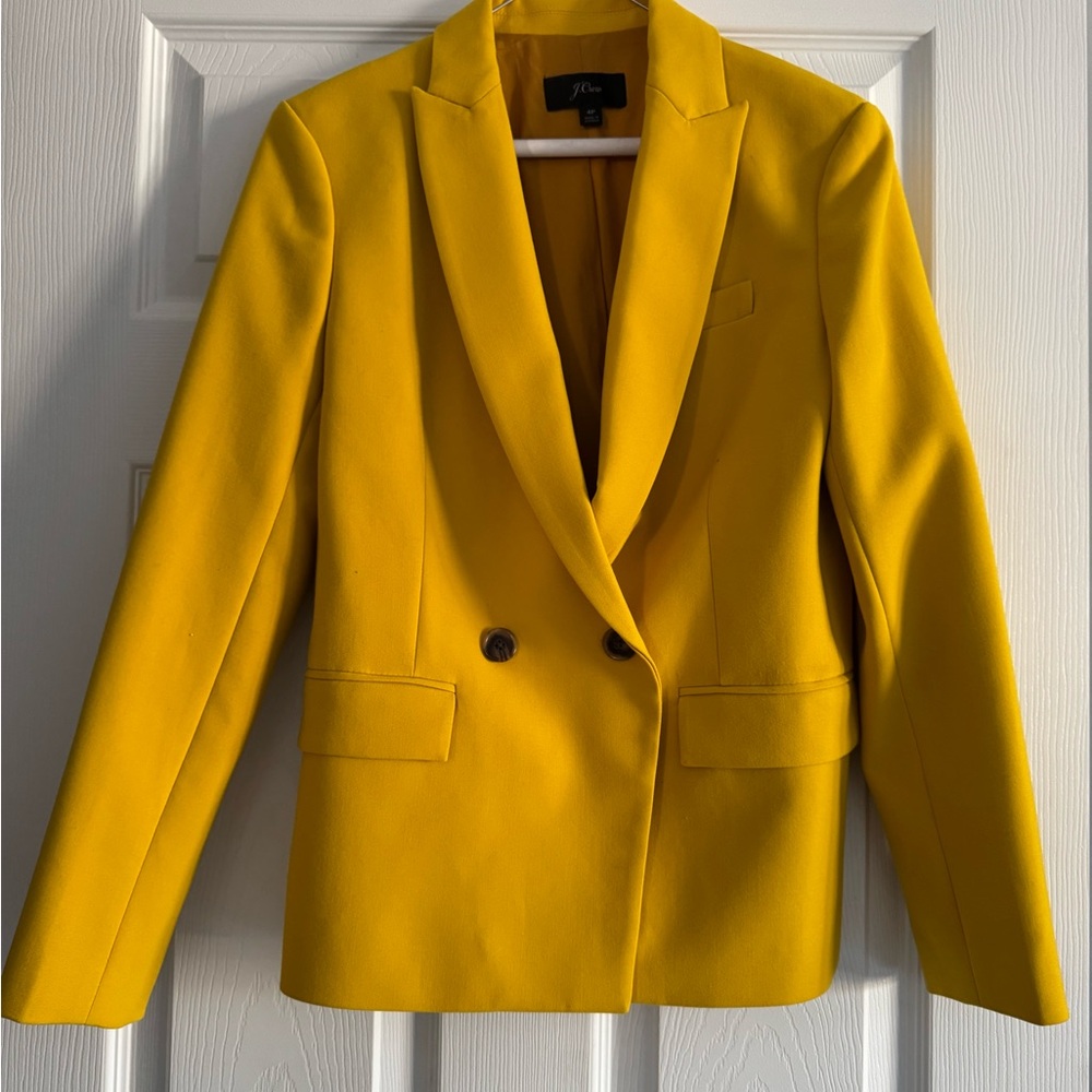J. Crew Double-Breasted Yellow Blazer